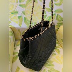 Chanel Black Tote Bag, Gold Hardware Great Bag. Versatile. Great Clean Condition, No Odors No Card Just Chanel Leather Bag Chanel Chain, Chanel Black, Black Tote Bag, Gold Hardware, Chanel Bag, Leather Bag, Bag Lady, Chanel, Shoulder Bag