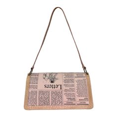 condition 10/10 color pink one size height 15cm, width 31cm, depth 12cm, handle drop 32cm comes with dust bag and card free shipping worldwide Vintage Pink Rectangular Shoulder Bag, Pink Square Shoulder Bag With Dust Bag, Newspaper Print, Newspaper Printing, Dream Style, John Galliano, Printed Bags, Snake Chain, Newspaper