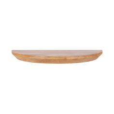 a wooden shelf on a white background