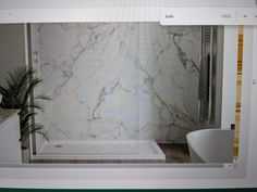 an image of a bathroom setting with white marble