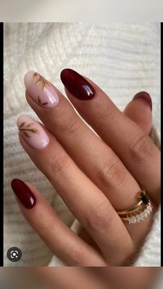 Olive French Tip Nails Almond, Tan Fall Nails With Design, Fall Nails Trendy French Tip, Nails With Autumn Leaves, Nails Inspo Fall 2024, Nail Art On French Tips, Autumnal French Nails, Vibrant Fall Nails, Fall Nails Gold Accent