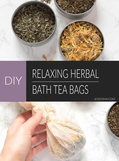 Herbs Collection, Herbal Tea Photography, Herb Bath, Recipe Using Lemons, Diy Tea Bags, Bath Diy