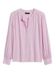 Saw this on Banana Republic: Versatile Lightweight Solid Tops, Spring Lightweight Solid Tops, Lightweight Solid Tops For Spring, Casual Lightweight Long Sleeve Tops, Balloon Sleeve Blouse, Stylish Work Outfits, Balloon Sleeves, Work Outfit, Banana Republic