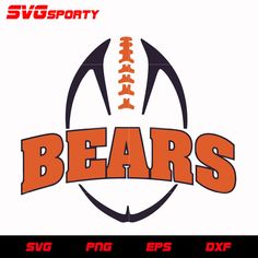 bears football logo with the word bears on it and an orange ball in the center