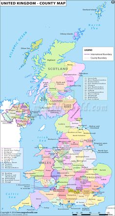 a map of the united kingdom in england and scotland, with all its major cities