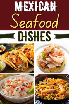 mexican seafood dishes with text overlay