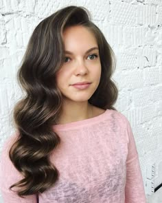 Old Fashion Waves Hair, Medium Length Down Hairstyles, Old Hollywood Waves Medium Hair, Side Clip Hairstyles Long Hair, Simple Curls For Medium Hair, Engagement Hair, Night Hair, Hollywood Curls, Prom Hairstyle