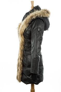 Geller Down Jacket With Fur | Rudsak | Coat, Jacket – Dejavu NYC Luxury Winter Fur Coat With Zipper Closure, Black Puffer Jacket With Fur Hood, Luxury Down Parka With Faux Fur Trim, Luxury Faux Fur Parka With Trim, Long Fur Coat, Winter Hooded Jacket With Faux Fur Trim, Long Sleeve, Leather Belts, Fur Trim, Canada Goose Jackets