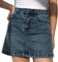 Vintage Denim Skirt - Pellucid Blue Denim Stretch Skort, Stretch Denim Blue Skort, Blue Denim Short Length Skort, Blue Denim Short Skort, Blue Mid-rise Cotton Skort, Casual Dark Wash Denim Skort, High-rise Denim Blue Skort, Dark Wash Mid-rise Denim Skort, High Rise Blue Denim Skort