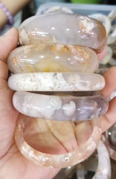 material:natural stone quantity:1pcs size:indiameter 54-70mm，thickness=8-12mm note:have larger stock and offert wholesale price. Chinese Gifts, Cherry Blossom Agate, Dope Jewelry Accessories, Carving Stone, Earthy Jewelry, Stone Bracelets, Jewelry Accessories Ideas, Dope Jewelry, Rare Gems