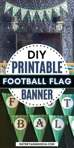 Free Printable Football Party Banner | Holidays and events Football Party Banner, Senior Banquet, Superbowl Party Games, Halloween Buffet, Football Flag