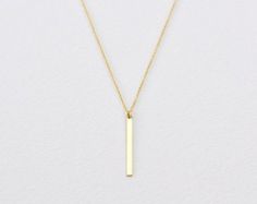 Gold Bar Necklace Vertical Bar Necklace Minimalist by MinimalVS Minimalist Yellow Gold Bar Necklace With Rectangular Pendant, Minimalist 14k Gold Bar Necklace With Rectangular Pendant, 14k Gold Rectangular Pendant Bar Necklace, Minimalist 14k Gold Bar Necklace For Everyday, Minimalist 14k Yellow Gold Bar Necklace, Minimalist 14k Gold Filled Bar Necklace Gift, Minimalist 14k Gold Filled Bar Necklace For Gift, Minimalist Gold Bar Necklace For Everyday, Minimalist Everyday Gold Bar Necklace