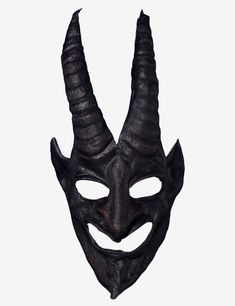 a black mask with horns on it