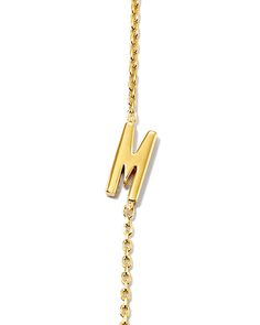 Because your everyday look should include something personal. Choose the initial of someone you love or gift your own initial to someone special. Either way, the contemporary Letter M Inline Initial Necklace in 18k Gold Vermeil is a timeless sentiment for all who wear it. Luxury Initial Pendant Necklace With Cable Chain, Modern Gold Name Necklace, Luxury Yellow Gold Initial Necklace With Adjustable Chain, Modern Initial Necklace For Anniversary, Modern Initial Necklace With Adjustable Chain, Modern Yellow Gold Initial Necklace Gift, Modern Gold Monogram Initial Necklace, Modern Gold Initial Necklace For Anniversary, Yellow Gold Initial Necklace With Polished Finish