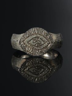 Antique Silver Ring with Gilding by AntiqueJewls. Genuine Medieval Artifact Early Islamic Unique Ancient Silver with Gilding Signet Ring Authentic Old Ring. All the rings on offer are hand-picked pieces for sale with a great look, very good quality and absolute authenticity. Great signet ring from the 1000-1300s Silver, Gilding. Vintage from before 1700. Ancient Ceremonial Round Rings, Medieval Engraved Round Rings, Engraved Medieval Rings, Ancient Style Engraved Silver Rings, Silver Engraved Rings In Antique Style, Silver Engraved Rings In Vintage Style, Silver Byzantine Engraved Ring, Byzantine Ceremonial Hallmarked Signet Ring, Medieval Style Ceremonial Round Ring