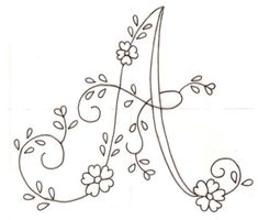 the letter j is decorated with flowers and vines on it's side, as well as an initial