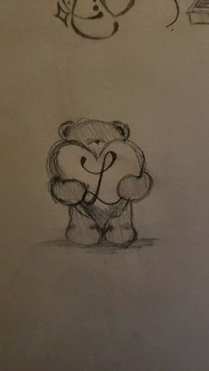 Cute Hearts To Draw, Thing To Draw For Your Boyfriend, Things To Draw Boyfriend, Bear Heart Drawing, Cute Drawings To Draw For Your Boyfriend, Cute Drawing To Give To Your Boyfriend, Cute Things To Draw For Boyfriend, Cute Sketches For Him, Bear Holding Balloons Drawing