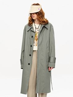 Editor's NotesThis trench coat features relaxed silhouette, wide collar and cuff tap details, belt point. It can be styled in various ways.- Relaxed fit- Dropped shoulder- Wide collar, placket, belt and cuffs tap- Metal button point and hidden real horn button details- Luxurious cotton fabricMeasurements (in.)S / M / L- Shoulder: 19.69 in. / 20.47 in. / 21.26 in.- Chest: 24.41 in. / 25.39 in. / 26.38 in.- Sleeve length: 25.59 in. / 26.18 in. / 26.77 in.- Total length: 45.08 in. / 45.87 in. / 46. Collar And Cuff, Metal Buttons, Trench Coat, Jackets & Coats, Relaxed Fit, Sleeve Length, Mens Outfits, Clothes