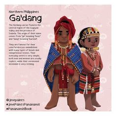 an illustration of two children dressed in traditional gaddang