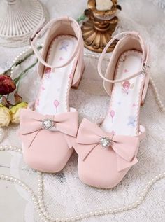 ❤︎Ribbon Love Diamond Lolita High Heel Shoes❤︎ Heel Shoes, High Heel Shoes, High Heel, Shoes Heels, High Heels, Ribbon, Heels, Pink, Black