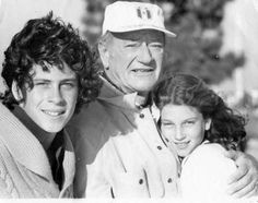 The late John Wayne, center, devoted his later years to spending more time with his family. When he was very ill, he told the doctors that he did not want painkillers because it would make him sleep, and he wanted all of his time left to be with his family. This was in his Biography that I read. It was very touching. James Garner, James Stewart, Leading Men, Hollywood Actors