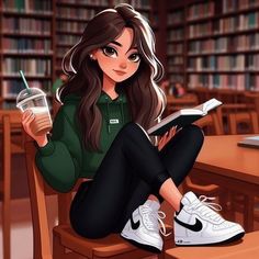 Office Olympics, Girl Reading Book, Girly M, Library Images, Girly Drawings, Hot Fitness, Human Poses