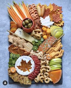 a platter filled with different types of food