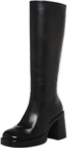 Faux Leather High Heeled Office Boots, Faux Leather High Heeled Boots For Office, Office High Heeled Boots In Faux Leather, Office Faux Leather High Heeled Boots, Black Mid-calf Boots High Shaft For Work, Black Mid-calf Boots For Work With High Shaft, Office High Heel Platform Boots, High Heel Faux Leather Mid-calf Boots For Office, Elegant Knee-high Boots With Platform And Pointed Toe