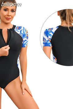 billionm Piece Swimsuit Women 2023 New Floral Print Surfing Suit Long Sleeve Swimwear Female Monokini Bodysuit Beachwear Bathing Suit Surfing Suit, Long Sleeve Swimwear, Backless Swimsuit, Scuba Girl, Beach Swimming, Swimsuit Women, Beach Swim, One Piece Swim, Monokini