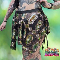 Take a risk and stand out in this handcrafted micro pixie skirt, complete with an elastic waistband and lace-up sides. Perfect for those who love adventure and raves alike. Made to Order Micro Pixie, Velvet Swimwear, Pixie Skirt, Take A Risk, Micro Skirt, Take Risks, Dress First, Take A, Mens Accessories