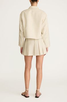 Painterly Windowpane Cropped Faille Jacket - Rebecca Taylor Spring Daywear Plaid Outerwear, Plaid Outerwear For Spring Daywear, Rebecca Taylor, Dress 100, The Sand, Fitness Models, Top Brands, Coats Jackets, Topshop