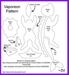 an image of a paper doll pattern with the words vapooeon pattern on it