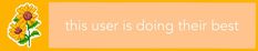 an orange and yellow background with the words, this user is doing their best