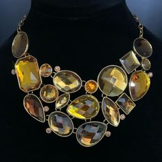 Item Is Like New, Never Worn. Gorgeous Gems Really Stand Out On This Statement Piece. Measure Approx 18” With 3” Extender. See Coordinating Earrings In Separate Post. Orange Costume Jewelry Necklace For Party, Gold River, Joan Rivers, Gold Orange, Orange Gold, Statement Pieces, Amber, Gold Tones, Like New