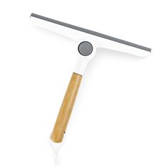 an image of a white and wood handled hammer on a white background with clipping for text