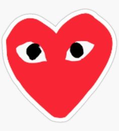 a heart with eyes sticker