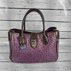 Great Shape Kept Well, Just A Couple Minor Rub Marks Or Spots Near Bottome Edge And On Bottom, Inside Has Some Stain Spots As Well, Zippers Are In Good Functional Shape, And The Handle Straps Look Great. Dooney Bourke Handbags, Dooney & Bourke Bags, Dooney Bourke, Purple Color, Color Purple, Looks Great, A Couple, Stain, Bag Lady