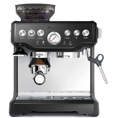 an espresso machine is shown on a white background