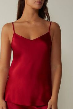 Satin Top, Tank Top Camisole, Pajama Top, Jersey Top, Knitwear Women, Silk Satin, Red Formal Dress, Camisole Top, Knitwear