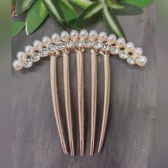 Add A Touch Of Elegance To Your Hairdo With This Stunning Copper-Colored Hair Comb. Perfect For Weddings And Other Special Occasions, This Hair Accessory Features Faux Pearls And Rhinestones That Adds A Touch Of Glamour To Your Look. Made Of High-Quality Metal, This Hair Comb Is Durable And Long-Lasting. Ideal For Women Who Want To Add A Touch Of Sophistication To Their Hairstyle. Hair Comb Updo, Formal Accessories, Wedding Hair Comb, Colored Hair, Hair Comb Wedding, Copper Color, Hair Comb, Hair Accessory, Wedding Hair