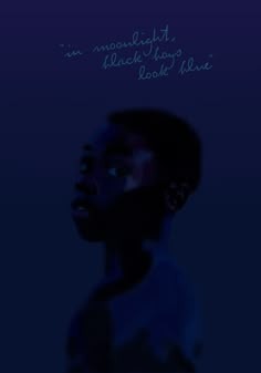 an image of a man with his eyes closed and the words moonlight in blue above him