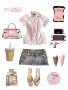 2010 Outfits, Thrift Manifest, Girly Outfit, Downtown Outfits, 2000s Outfits, Digital Closet, Outfit Layout, Kawaii Fashion Outfits, School Fits