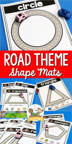 road theme shape mats with cars and trucks