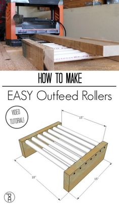 the instructions for how to make an easy outfield rollers with wood and plywood