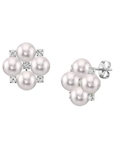 These exquisite pearl earrings add a touch of elegance to any occasion. These earrings feature two lustrous 6.5-7.0mm AAAquality Akoya pearls, hand picked for their gorgeous luster and unblemished surface. The pearls are mountings on 1.12 grams of the finest 14K white gold. Evening Akoya Pearl Earrings In Pearl White, Akoya Pearl White Pearl Earrings For Evening, Pearl White Akoya Pearl Earrings For Evening, Evening Akoya Pearl White Pearl Earrings, Elegant White Pearl Earrings With Pearl Buttons, Elegant Pearl Button Earrings For Formal Occasions, Elegant Pearl White Earrings With High Luster, Elegant Pearl Button Earrings For Wedding, Elegant White Round Cluster Earrings