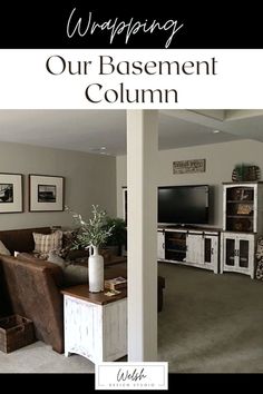 a living room filled with furniture next to a wall mounted flat screen tv on top of a wooden cabinet