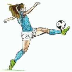 Girls Playing Football, Girl Playing Soccer, Soccer Drawing, Football Drawing, Sports Drawings, Soccer Photography, Soccer Art, Soccer Quotes, Girls Soccer