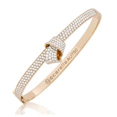 Carelle Jewelry - Knot Pave Diamond Bangle in Rose Gold, $12,000 (http://www.carelle.com/knot-pave-diamond-bangle-in-rose-gold/) Diamond Knot, Knot Bangle, Pave Diamond Ring, Knot Bracelet, Jewelry Show, Dainty Bracelets, Diamond Bangle, Effortless Elegance, Jewelry Online Shopping