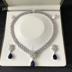 Sapphire Jewelry Set, Traditional Wedding Jewellery, Blue Jewelry Set, Jewelry Pakistani, Wedding Necklace Set, Diamond Jewelry Set, Wedding Silver, Jewellery Wedding, Bridal Necklace Set