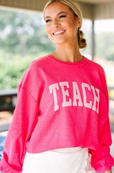 shop the mint, boutique clothing for women, trendy online boutique Puff Vinyl Ideas, Puff Vinyl Sweatshirt, Puff Vinyl Shirt Ideas, Puff Vinyl Shirt, Cricut Sweatshirt Ideas, School Merch, Puff Vinyl, Cheer Stuff, Merch Ideas